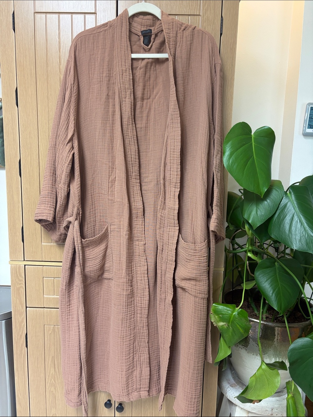 H&M Mauve-Taupe Lightweight Open-Front Robe